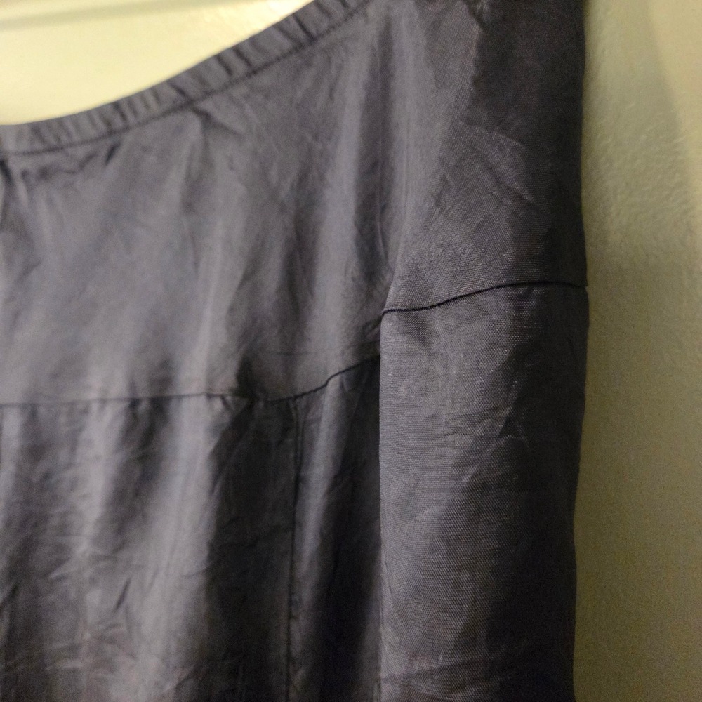 Vintage Karen Kane Women's Pull On Midi Skirt Size L Petite Dark Navy Blue - Picture 7 of 9